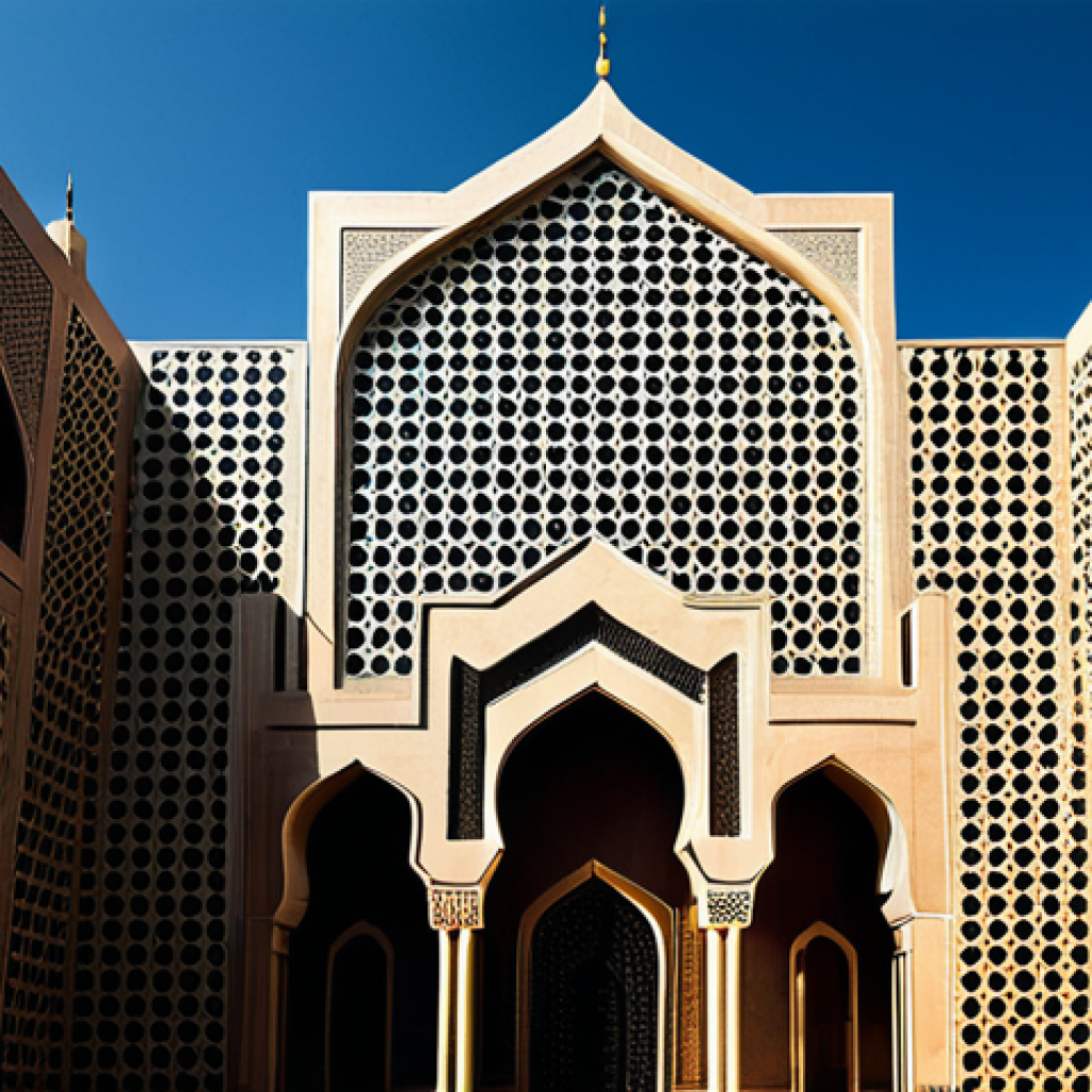 디자인 공모전 전략 - Modern Architecture**

"A stunning photograph of contemporary Islamic architecture, showcasing intri...